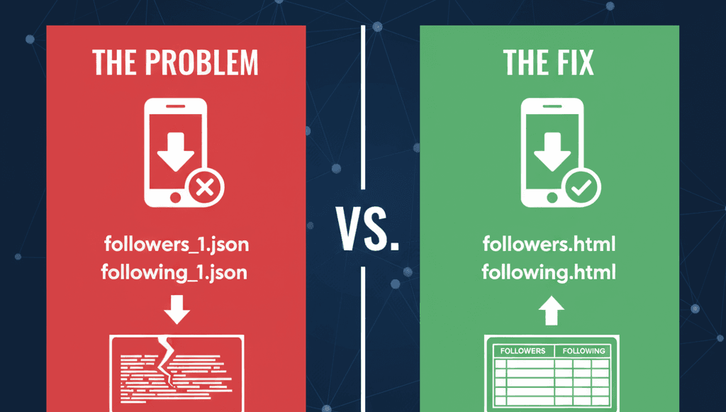 Instagram Export Broken? Why Your ZIP File is Wrong & How to Fix It